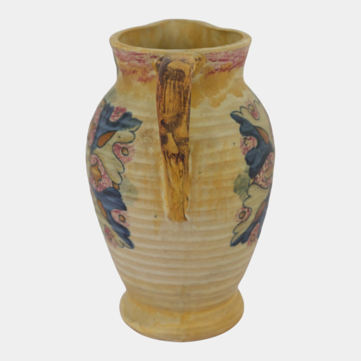 Weller Barcelona 1920s Vintage Art Pottery Spanish Design Ceramic Pitcher