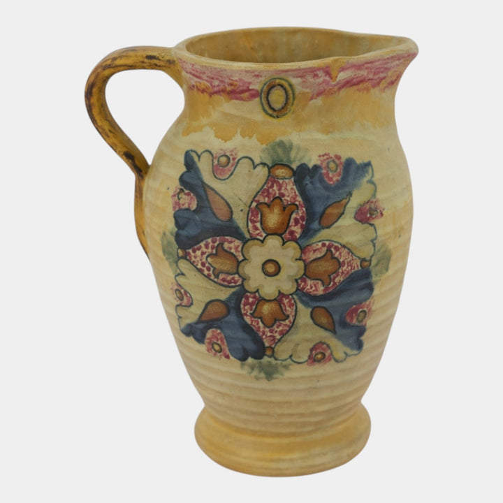 Weller Barcelona 1920s Vintage Art Pottery Spanish Design Ceramic Pitcher