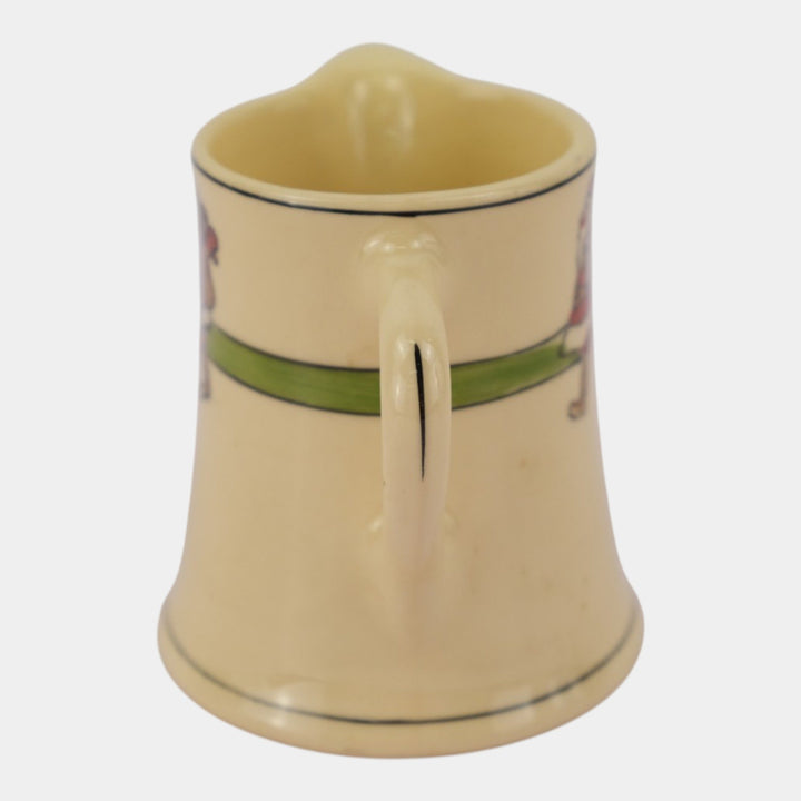 Roseville Juvenile Creamware 1910 Santa Claus Green Band Creamer Pitcher