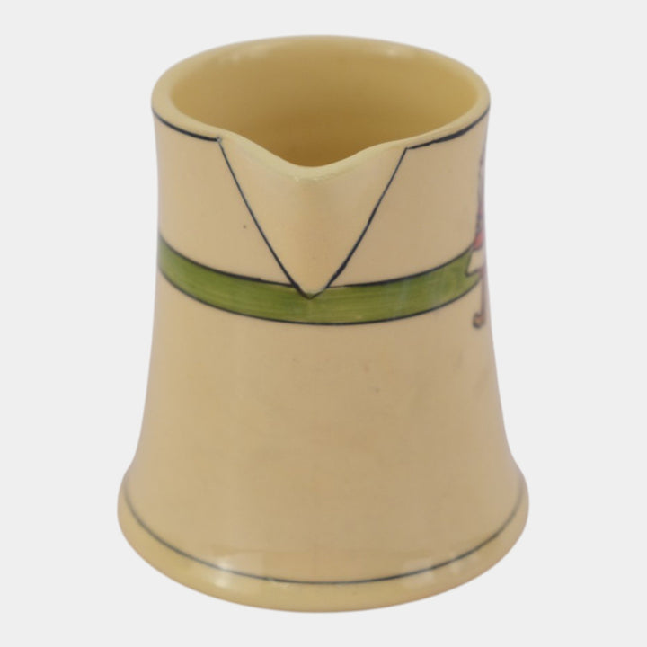 Roseville Juvenile Creamware 1910 Santa Claus Green Band Creamer Pitcher