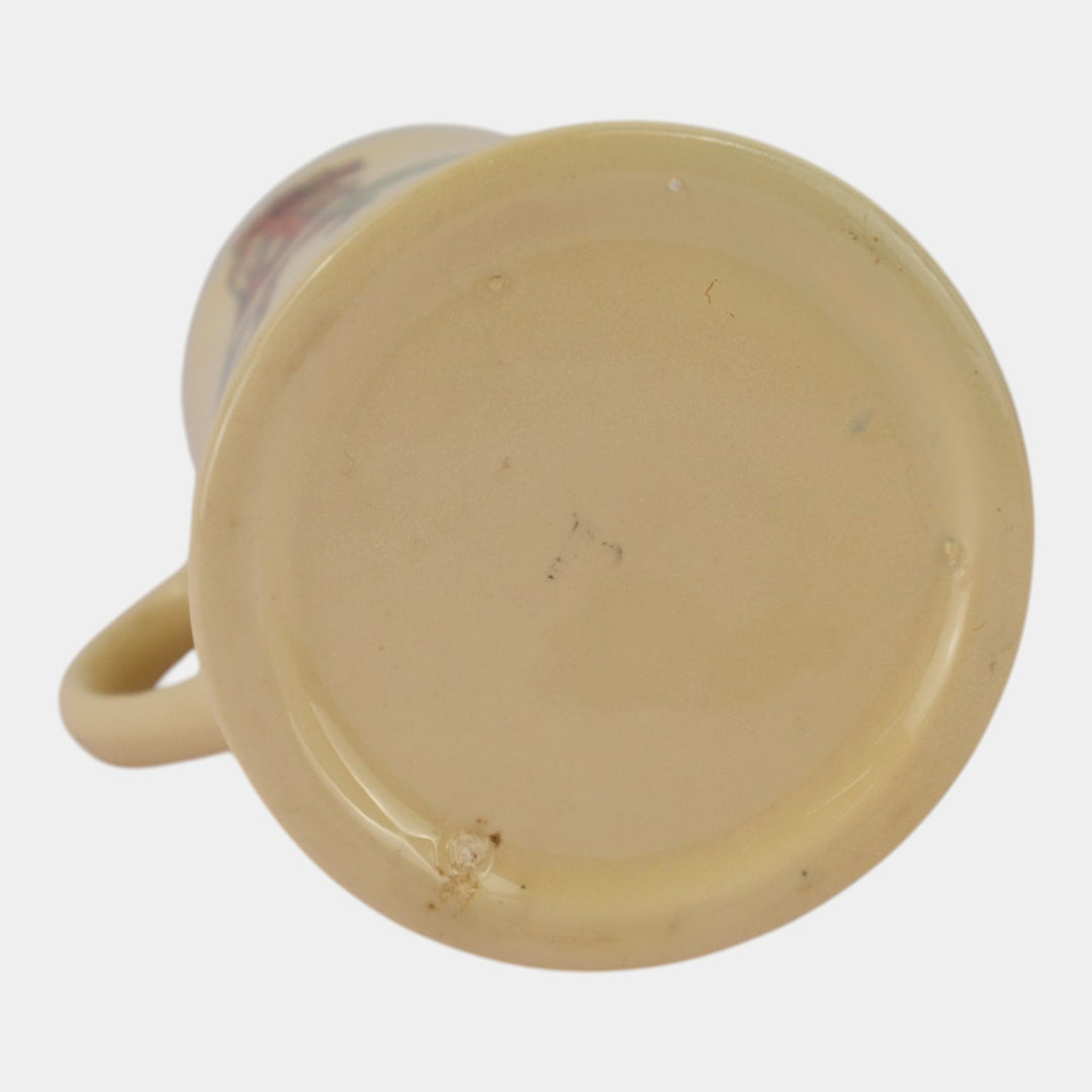 Roseville Juvenile Creamware 1910 Santa Claus Green Band Creamer Pitcher