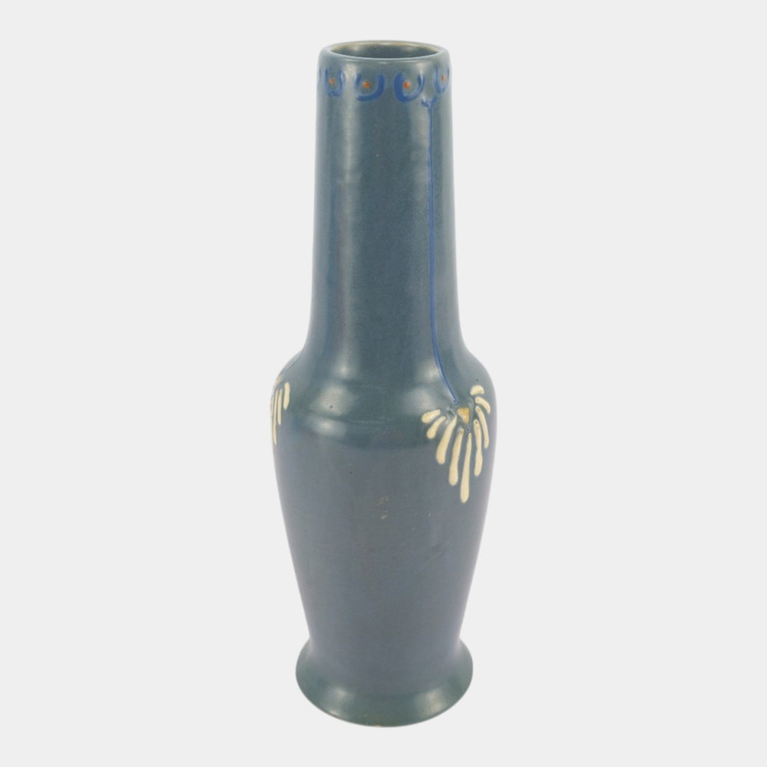 Roseville Aztec Blue 1905 Vintage Arts And Crafts Pottery Ceramic Vase 16