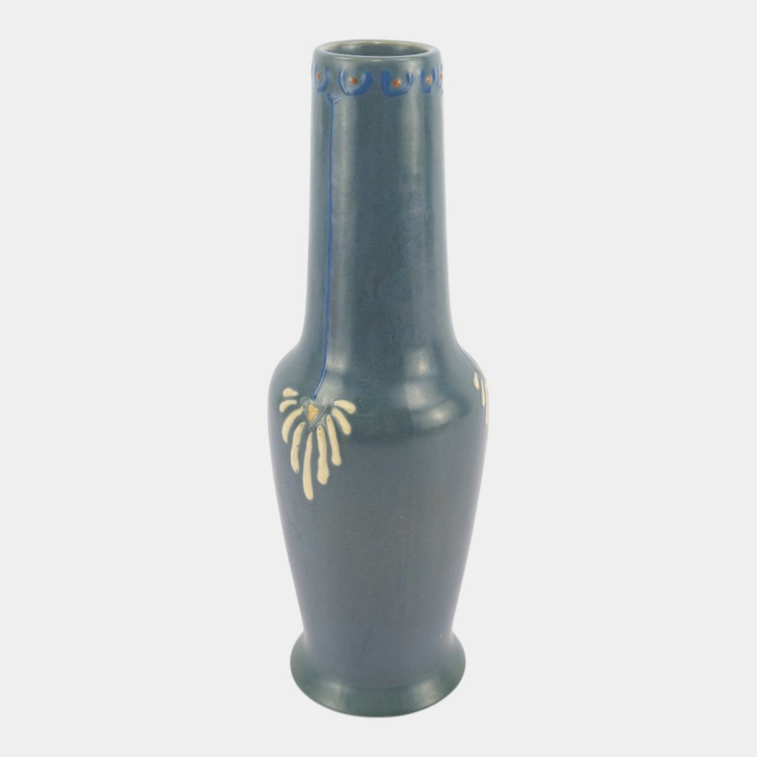 Roseville Aztec Blue 1905 Vintage Arts And Crafts Pottery Ceramic Vase 16