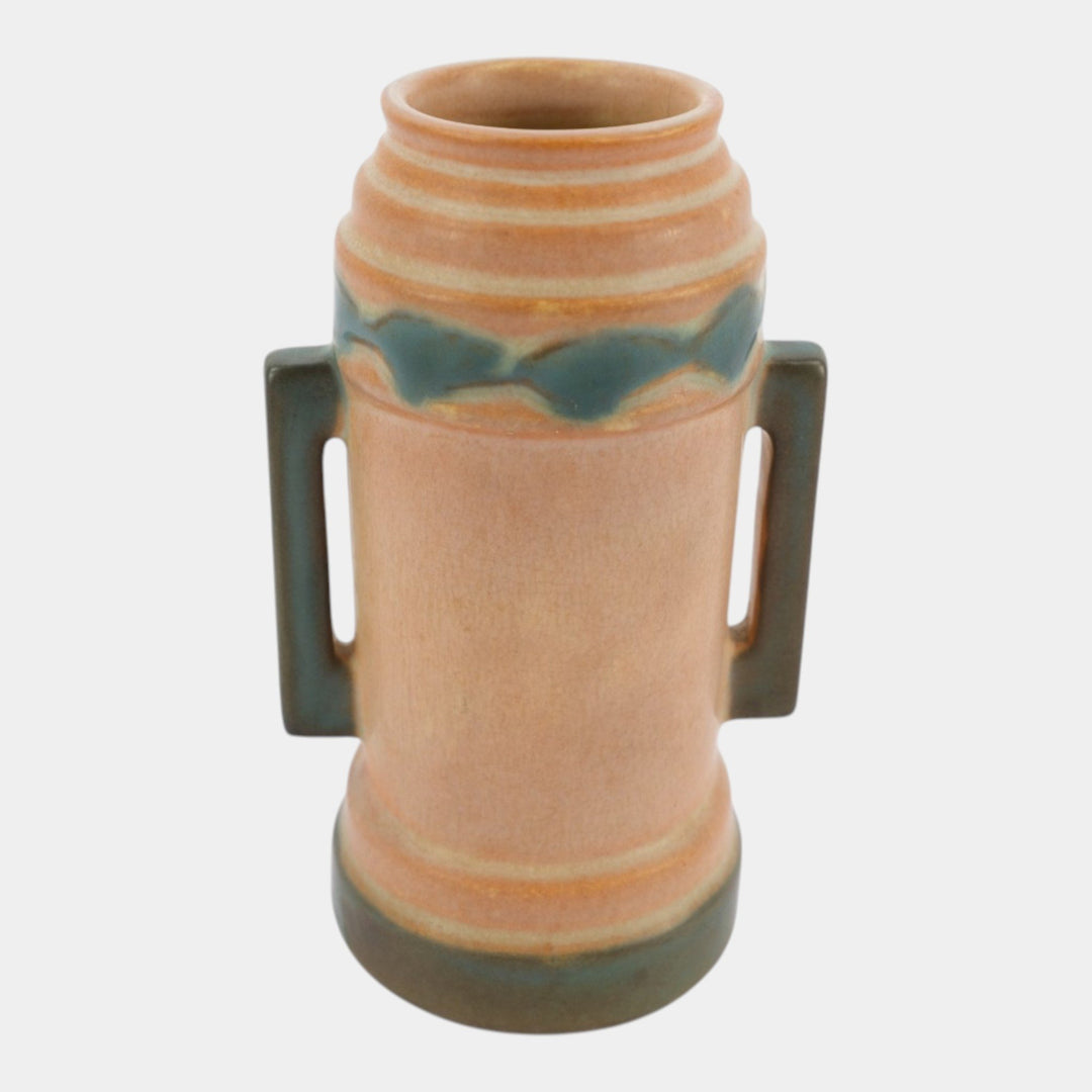 Roseville Futura Pink 1928 Vintage Art Deco Pottery Ceramic Beer Mug Vase 381-6