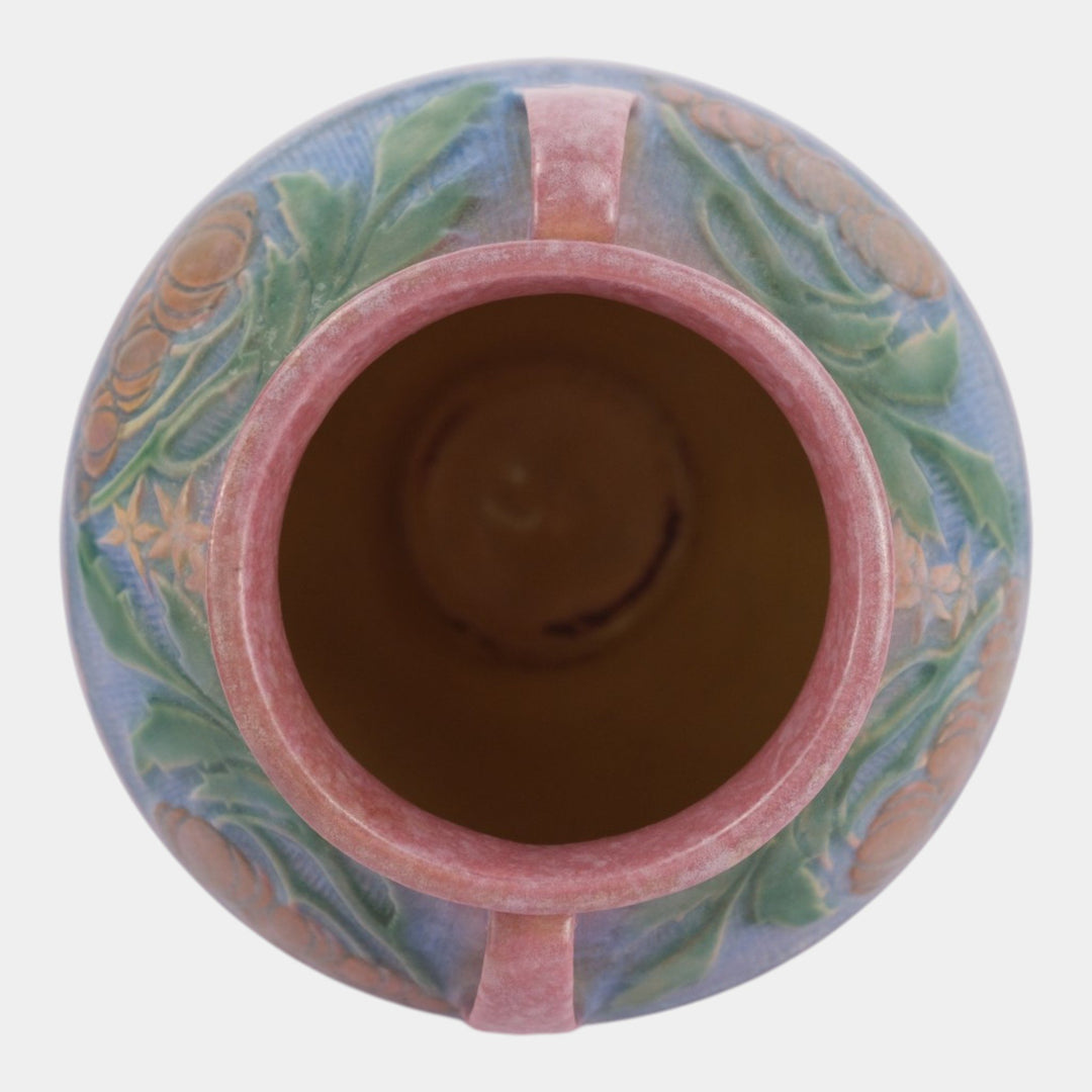 Roseville Baneda Pink 1932 Vintage Arts And Crafts Pottery Ceramic Vase 591-6
