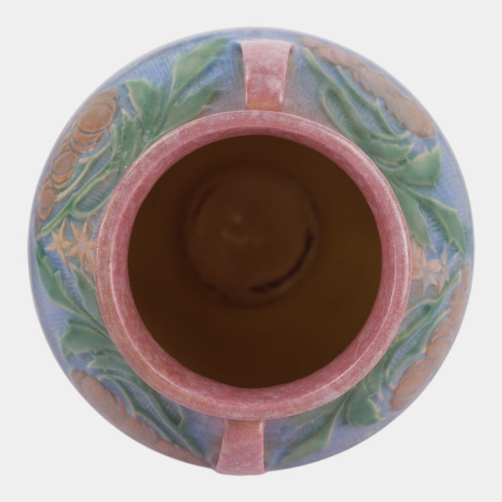 Roseville Baneda Pink 1932 Vintage Arts And Crafts Pottery Ceramic Vase 591-6