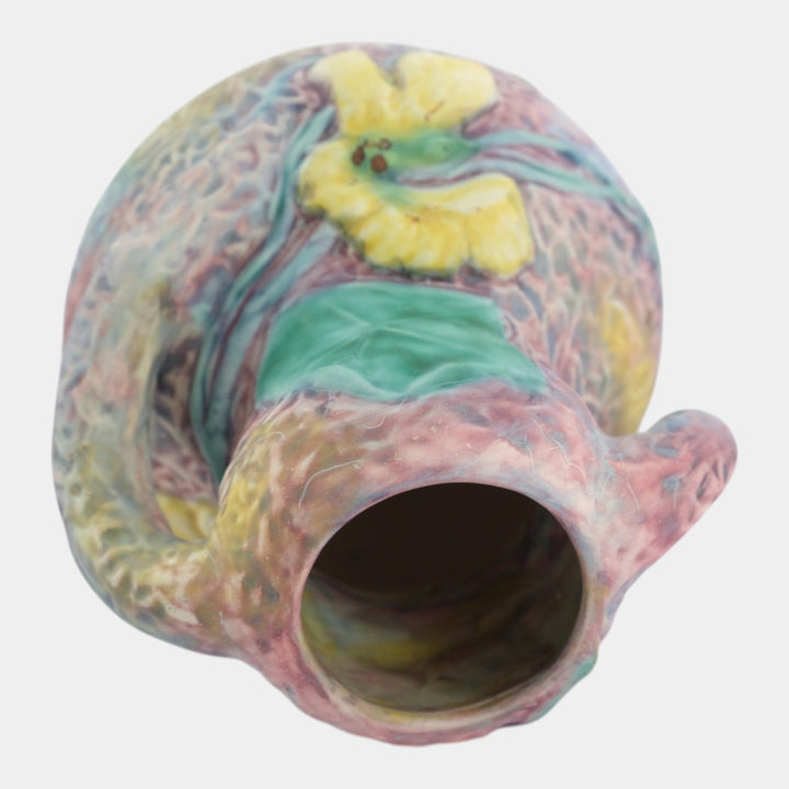 Weller Silvertone 1920s Vintage Art Pottery Pastel Ceramic Twisted Handle Vase