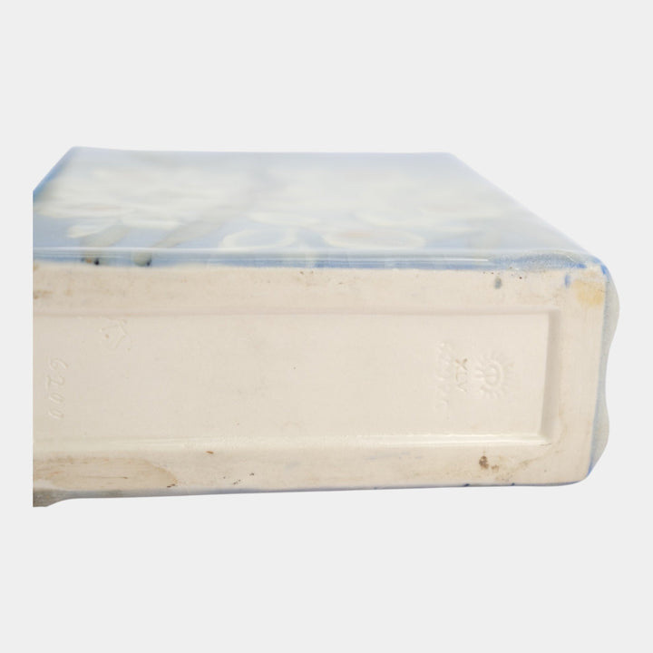 Rookwood 1945 Vintage Pottery Blue Rectangular Floral Vase 6292C Shirayamadani