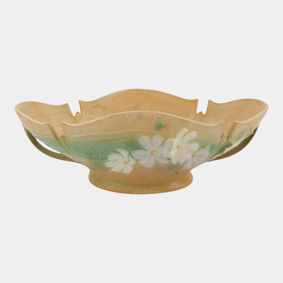 Roseville Cosmos Tan 1939 Vintage Art Deco Pottery Ceramic Console Bowl 374-14