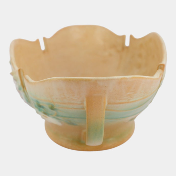 Roseville Cosmos Tan 1939 Vintage Art Deco Pottery Ceramic Console Bowl 374-14