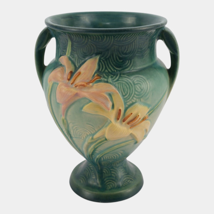 Roseville Zephyr Lily Green 1946 Vintage Art Pottery Ceramic Vase 202-8