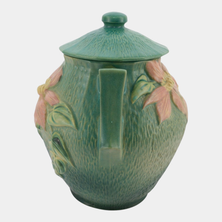 Roseville Clematis Green 1944 Mid Century Modern Pottery Ceramic Cookie Jar 3-8