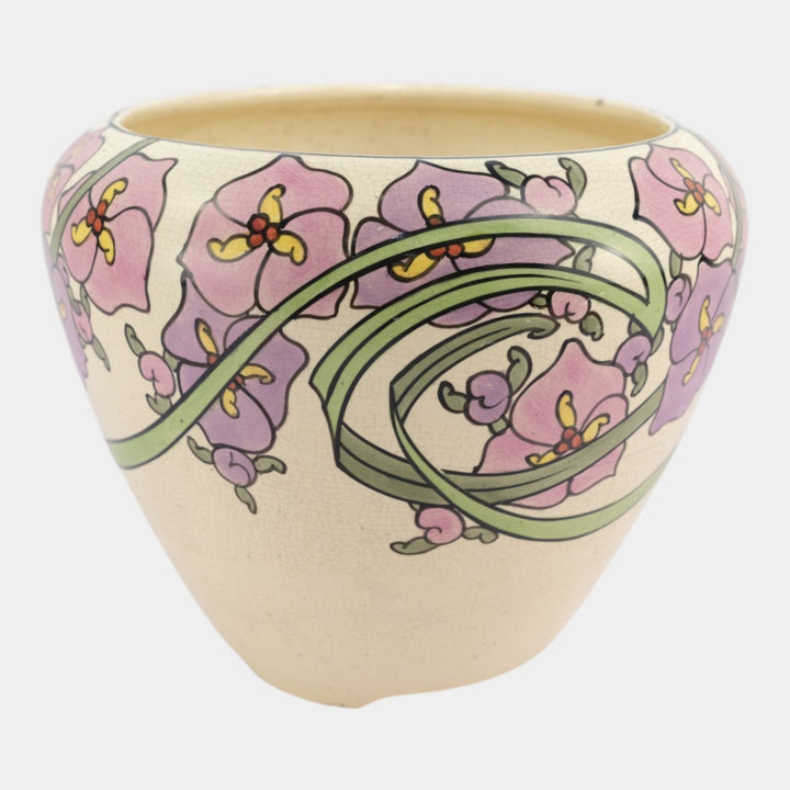 Roseville Persian 1916 Vintage Art Pottery Purple Flora Ceramic Jardiniere Planter
