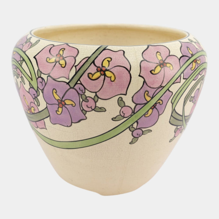 Roseville Persian 1916 Vintage Art Pottery Purple Flora Ceramic Jardiniere Planter