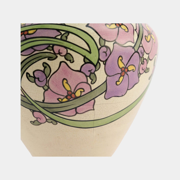 Roseville Persian 1916 Vintage Art Pottery Purple Flora Ceramic Jardiniere Planter