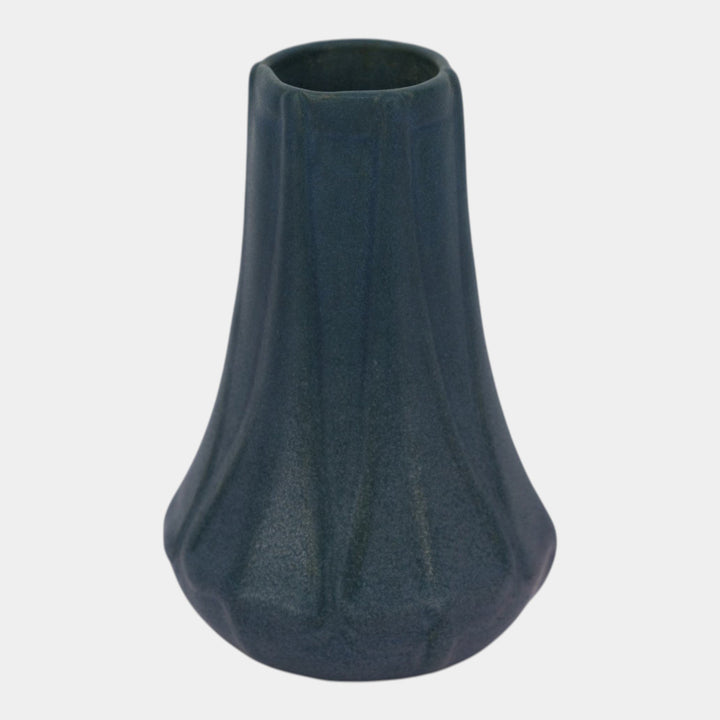 Van Briggle Vintage Arts And Crafts Pottery Dark Blue Ceramic Flower Vase