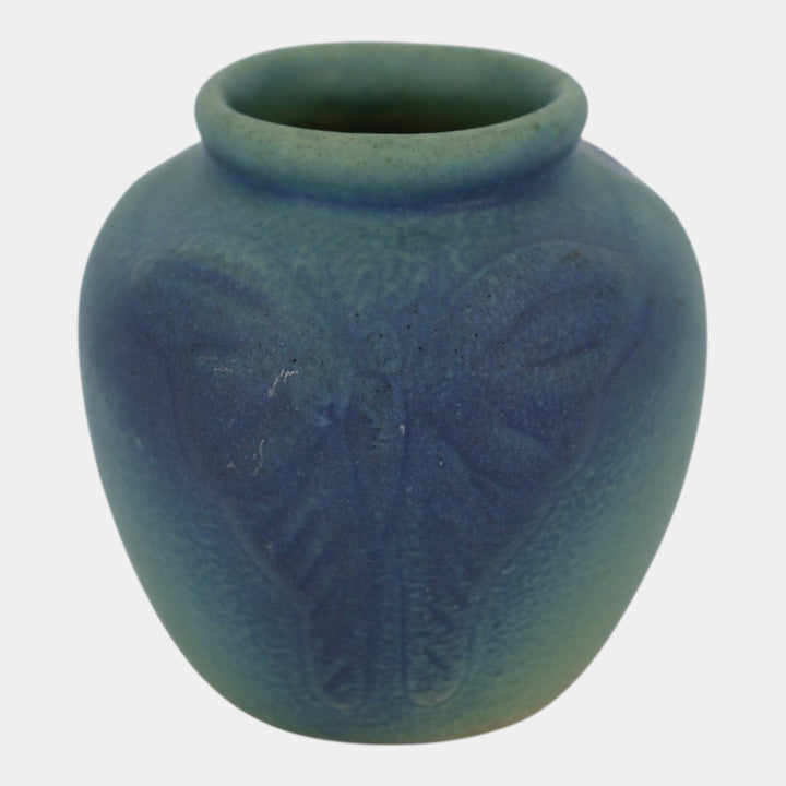 Van Briggle USA 1922-1926 Vintage Arts And Crafts Pottery Blue Butterfly Vase