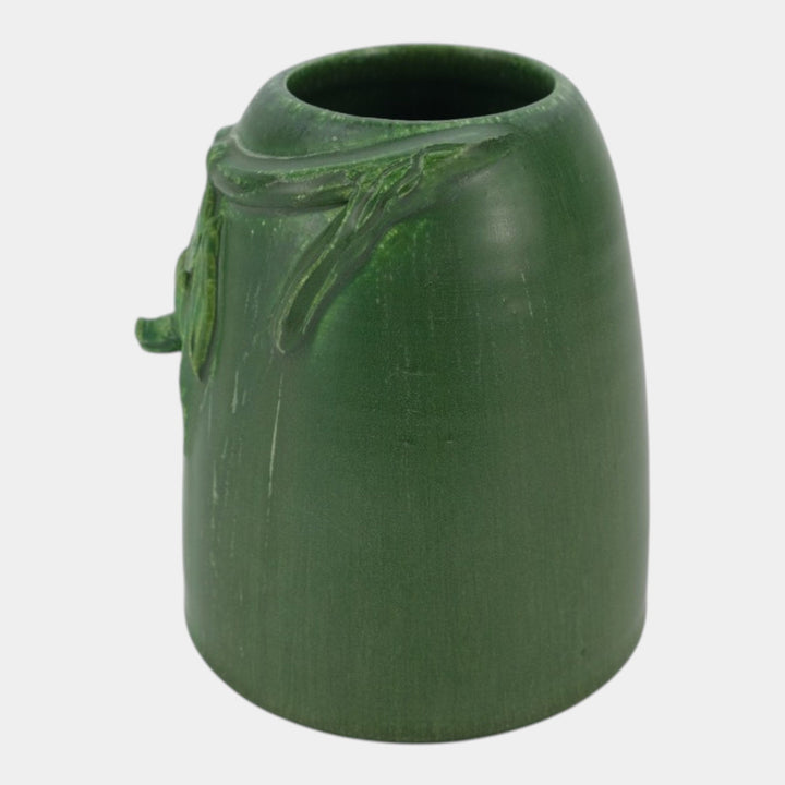 Ephraim Faience 2004 Hand Made Pottery Matte Green Hanging Bat Cabinet Vase 361