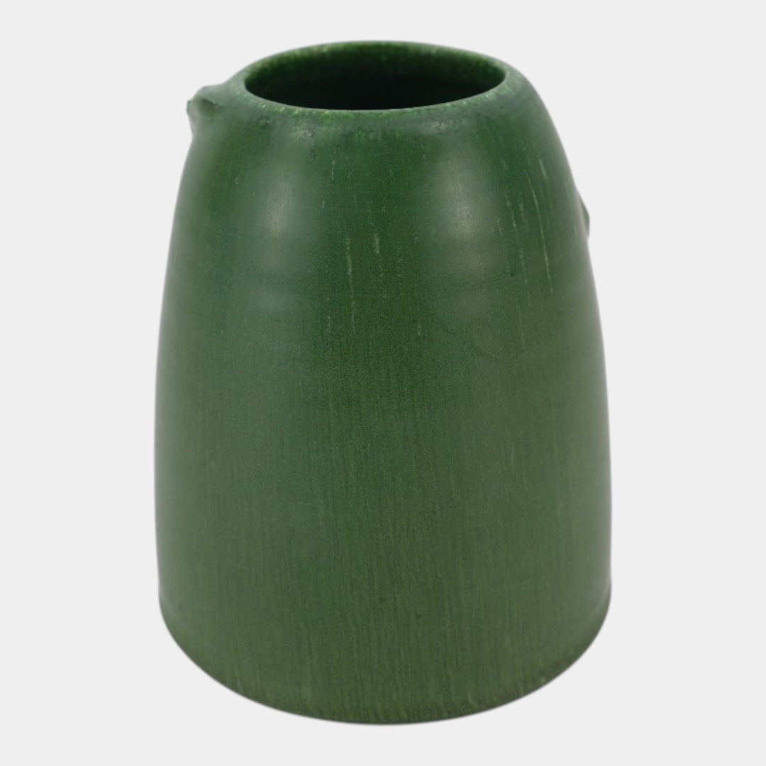 Ephraim Faience 2004 Hand Made Pottery Matte Green Hanging Bat Cabinet Vase 361