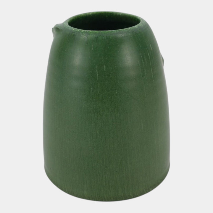 Ephraim Faience 2004 Hand Made Pottery Matte Green Hanging Bat Cabinet Vase 361