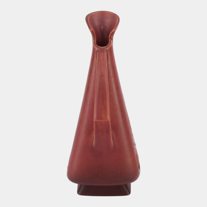 Roseville Silhouette Red 1950 Vintage Art Deco Pottery Ceramic Ewer 717-10