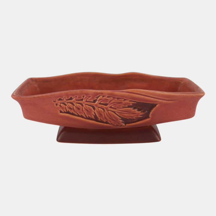 Roseville Silhouette Red 1950 Mid Century Modern Pottery Ceramic Bowl 730-10