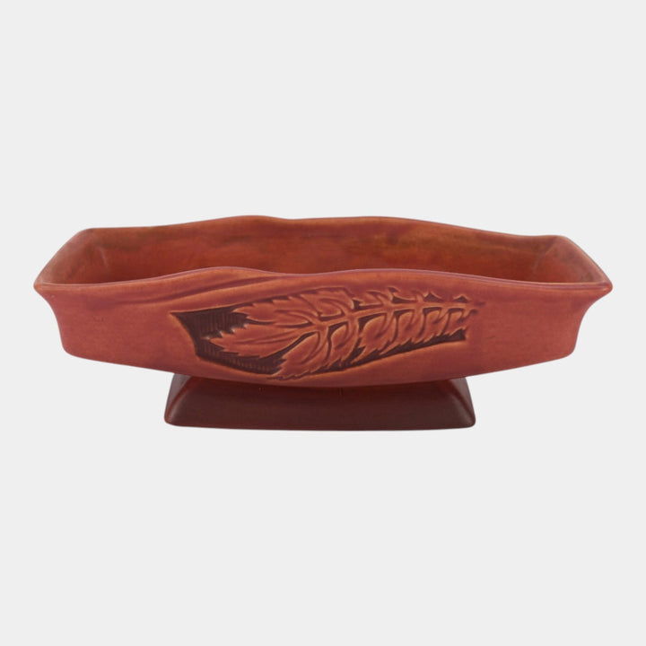 Roseville Silhouette Red 1950 Mid Century Modern Pottery Ceramic Bowl 730-10
