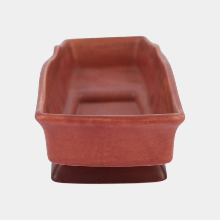 Roseville Silhouette Red 1950 Mid Century Modern Pottery Ceramic Bowl 730-10