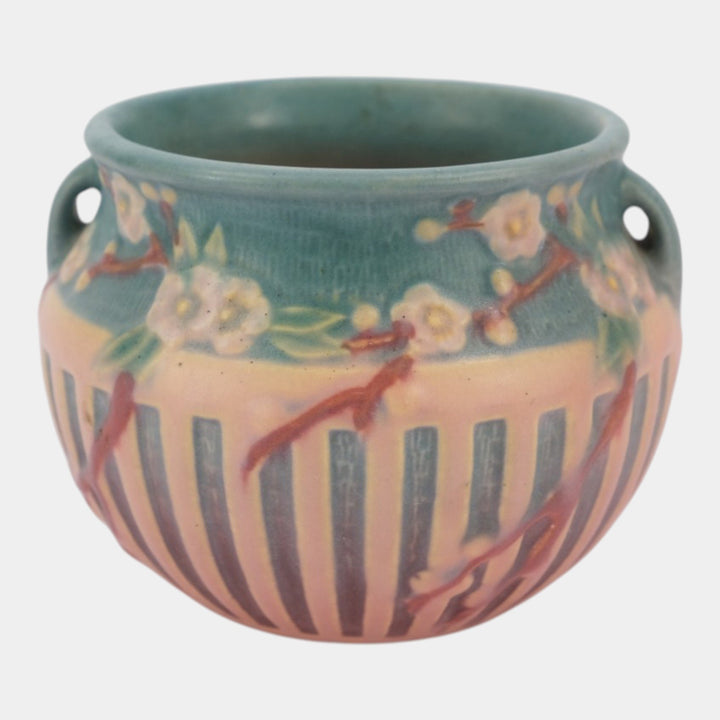 Roseville Cherry Blossom Pink 1933 Vintage Art Pottery Jardiniere Planter 627-4