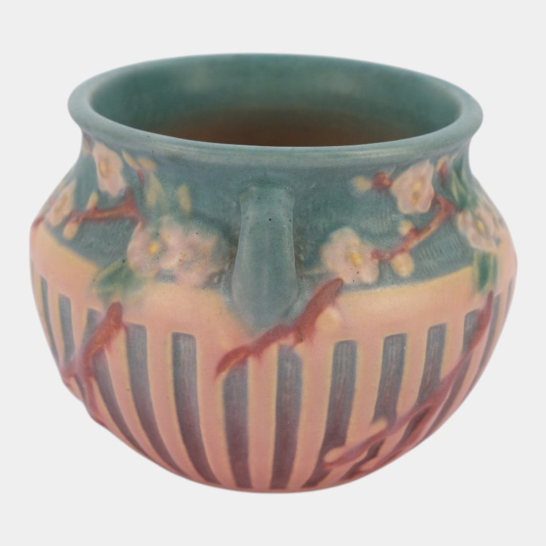 Roseville Cherry Blossom Pink 1933 Vintage Art Pottery Jardiniere Planter 627-4