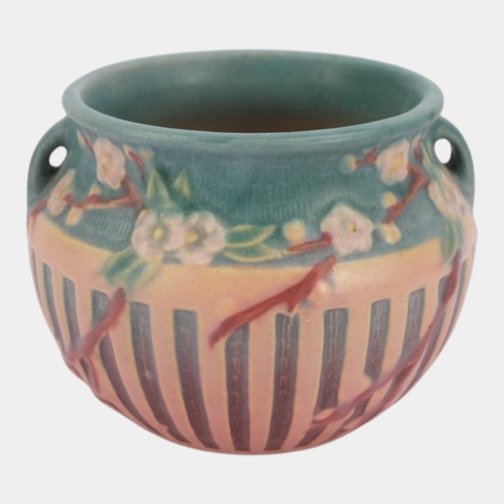 Roseville Cherry Blossom Pink 1933 Vintage Art Pottery Jardiniere Planter 627-4