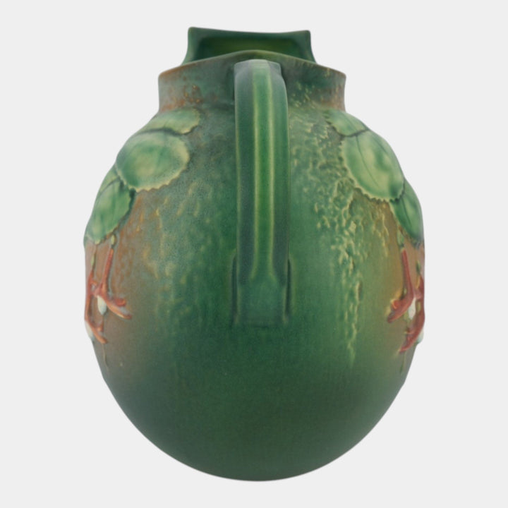 Roseville Fuchsia Green 1938 Vintage Art Pottery Ceramic Ice Lip Pitcher 1322