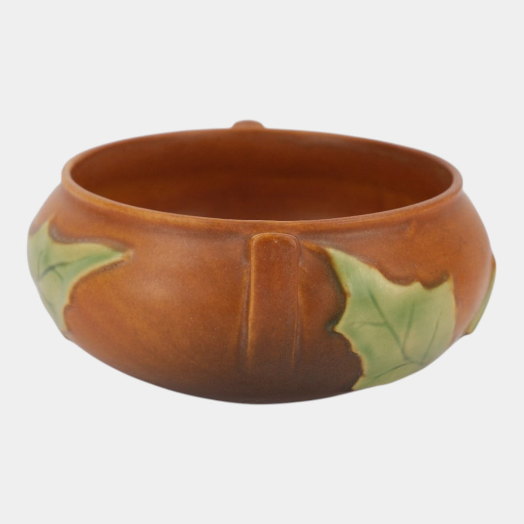 Roseville Thornapple Brown 1937 Vintage Art Deco Pottery Ceramic Bowl 306-5