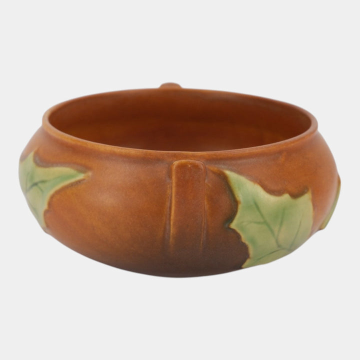 Roseville Thornapple Brown 1937 Vintage Art Deco Pottery Ceramic Bowl 306-5