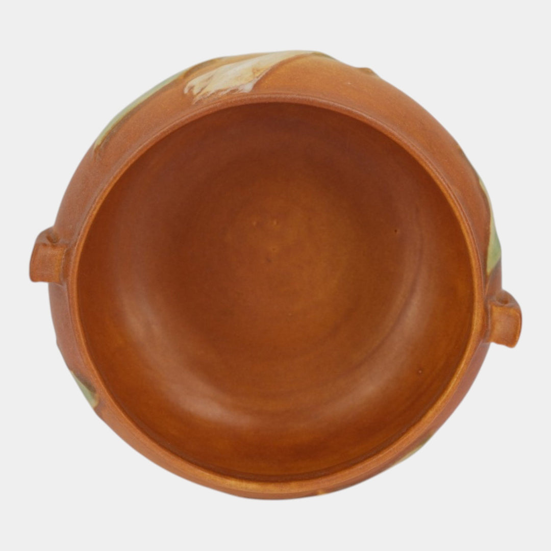 Roseville Thornapple Brown 1937 Vintage Art Deco Pottery Ceramic Bowl 306-5