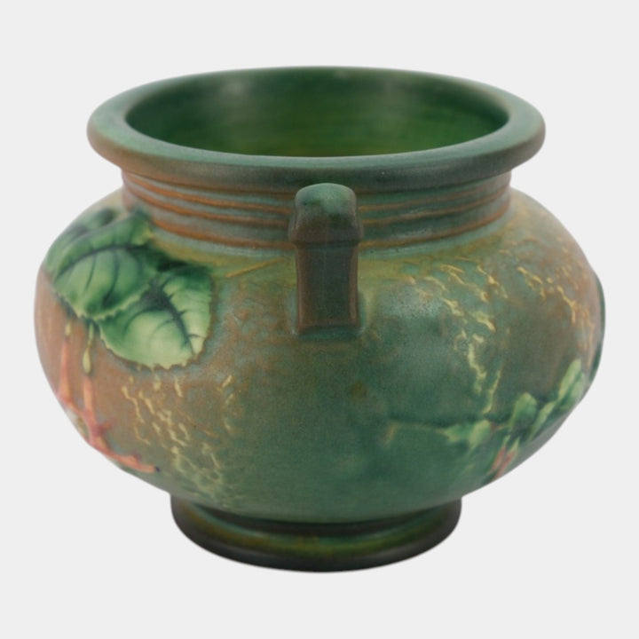 Roseville Fuchsia Green 1938 Vintage Art Pottery Jardiniere Planter 645-3
