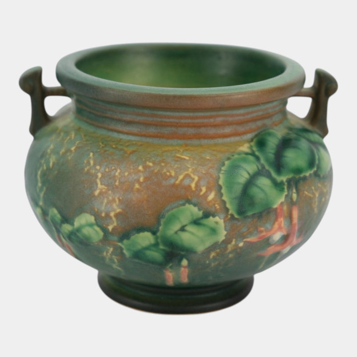 Roseville Fuchsia Green 1938 Vintage Art Pottery Jardiniere Planter 645-3
