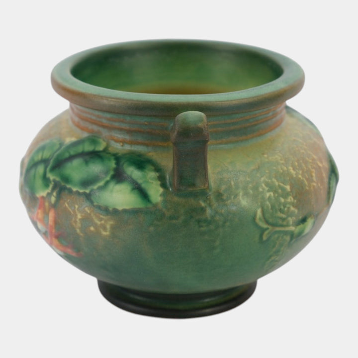 Roseville Fuchsia Green 1938 Vintage Art Pottery Jardiniere Planter 645-3