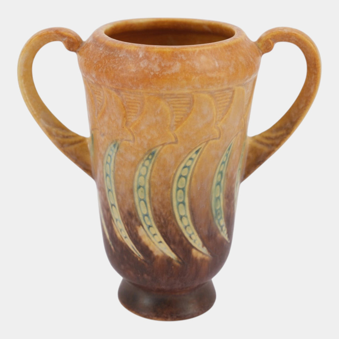 Roseville Falline Brown 1933 Vintage Art Pottery Ceramic Vase 642-6