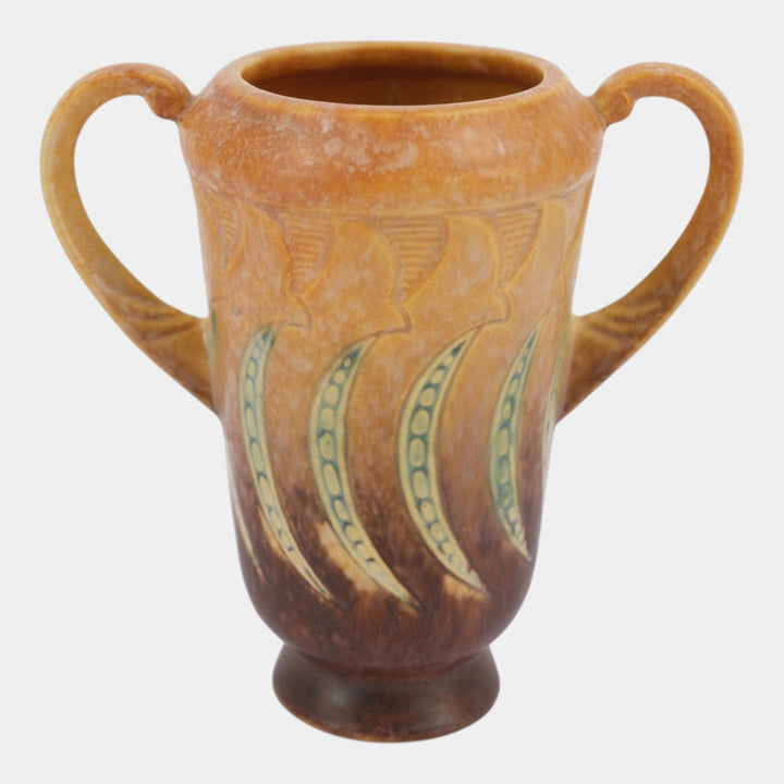 Roseville Falline Brown 1933 Vintage Art Pottery Ceramic Vase 642-6