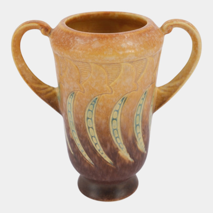 Roseville Falline Brown 1933 Vintage Art Pottery Ceramic Vase 642-6