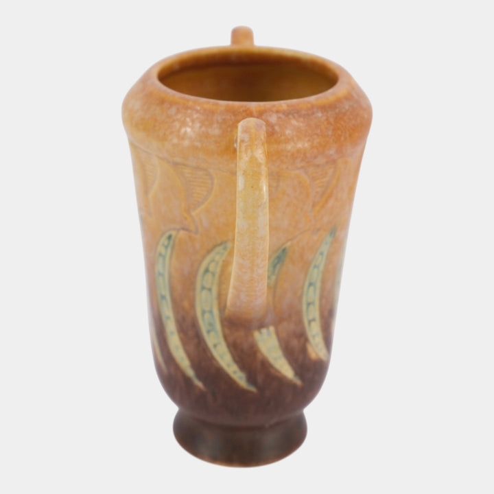 Roseville Falline Brown 1933 Vintage Art Pottery Ceramic Vase 642-6
