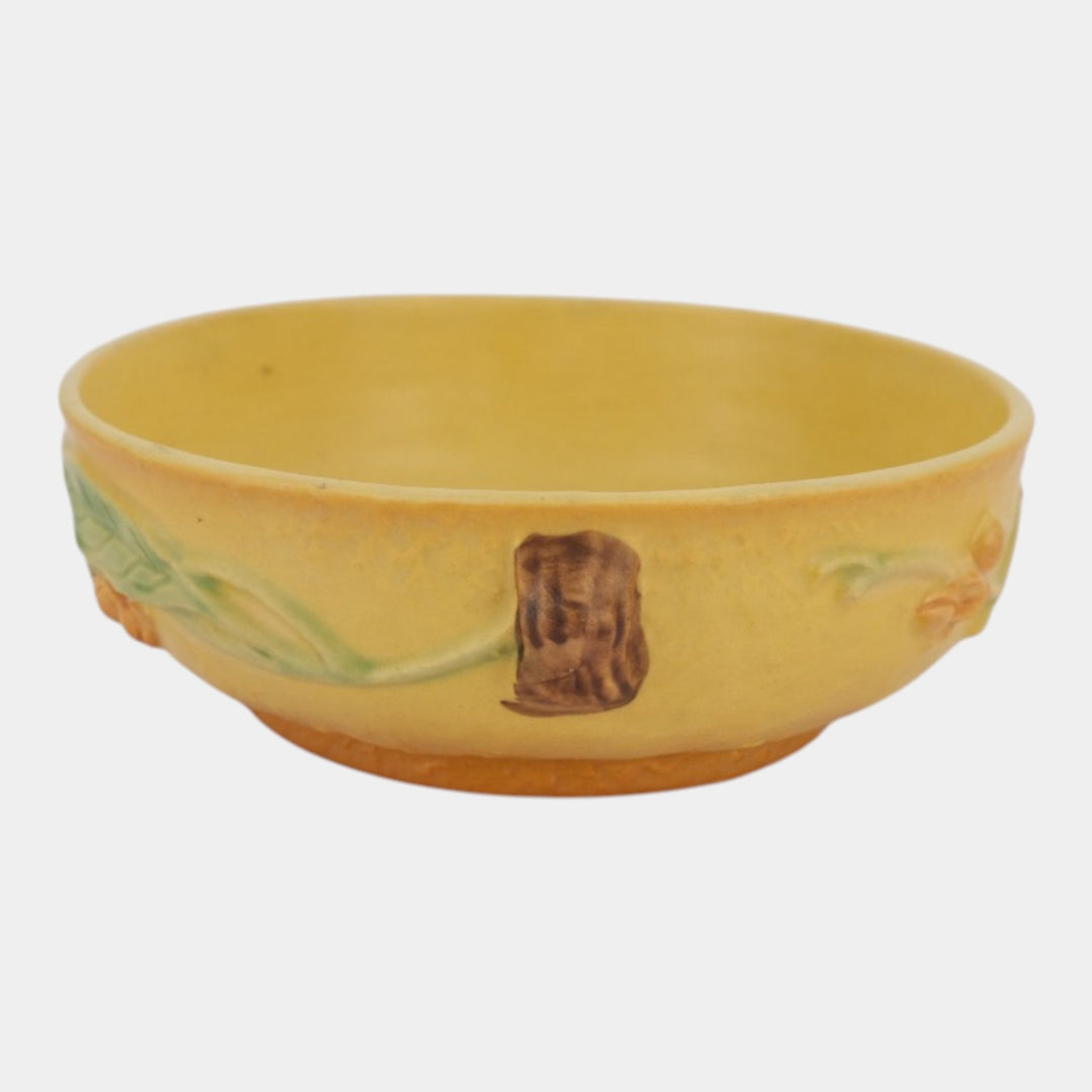 Roseville Bittersweet Yellow 1951 Vintage Art Pottery Ceramic Bowl 826-6