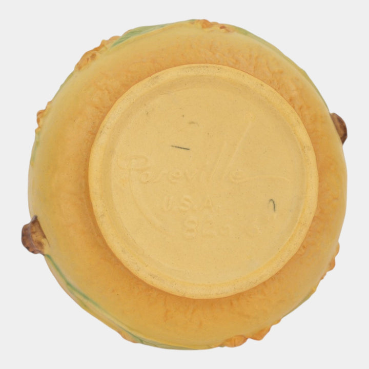Roseville Bittersweet Yellow 1951 Vintage Art Pottery Ceramic Bowl 826-6