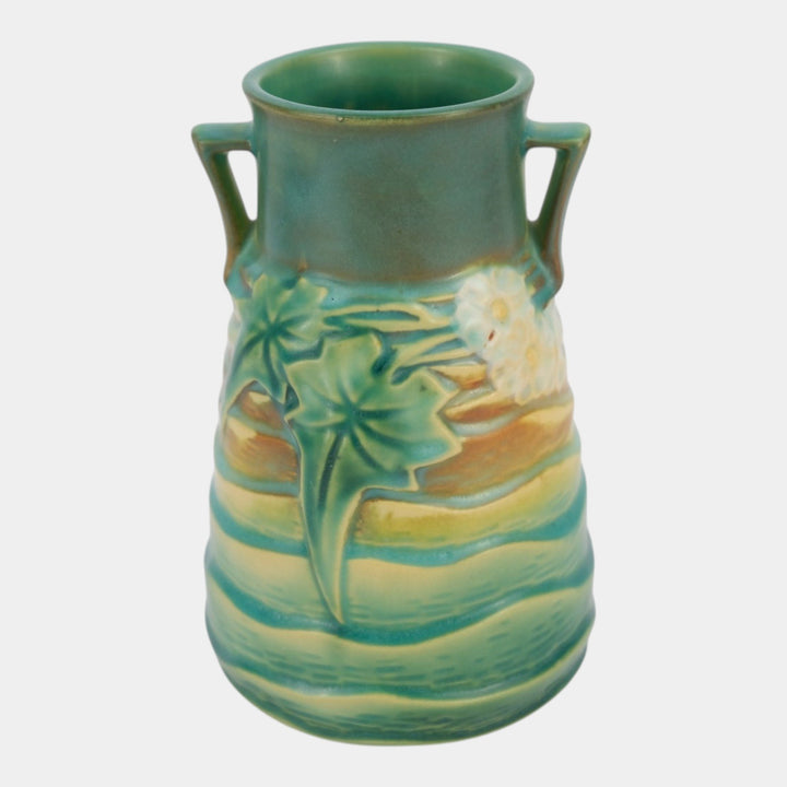 Roseville Luffa Green 1934 Vintage Arts And Crafts Pottery Ceramic Vase 683-6