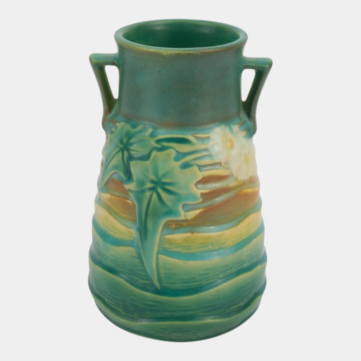Roseville Luffa Green 1934 Vintage Arts And Crafts Pottery Ceramic Vase 683-6