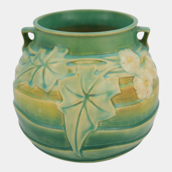 Roseville Luffa Green 1934 Vintage Arts And Crafts Pottery Ceramic Vase 255-6
