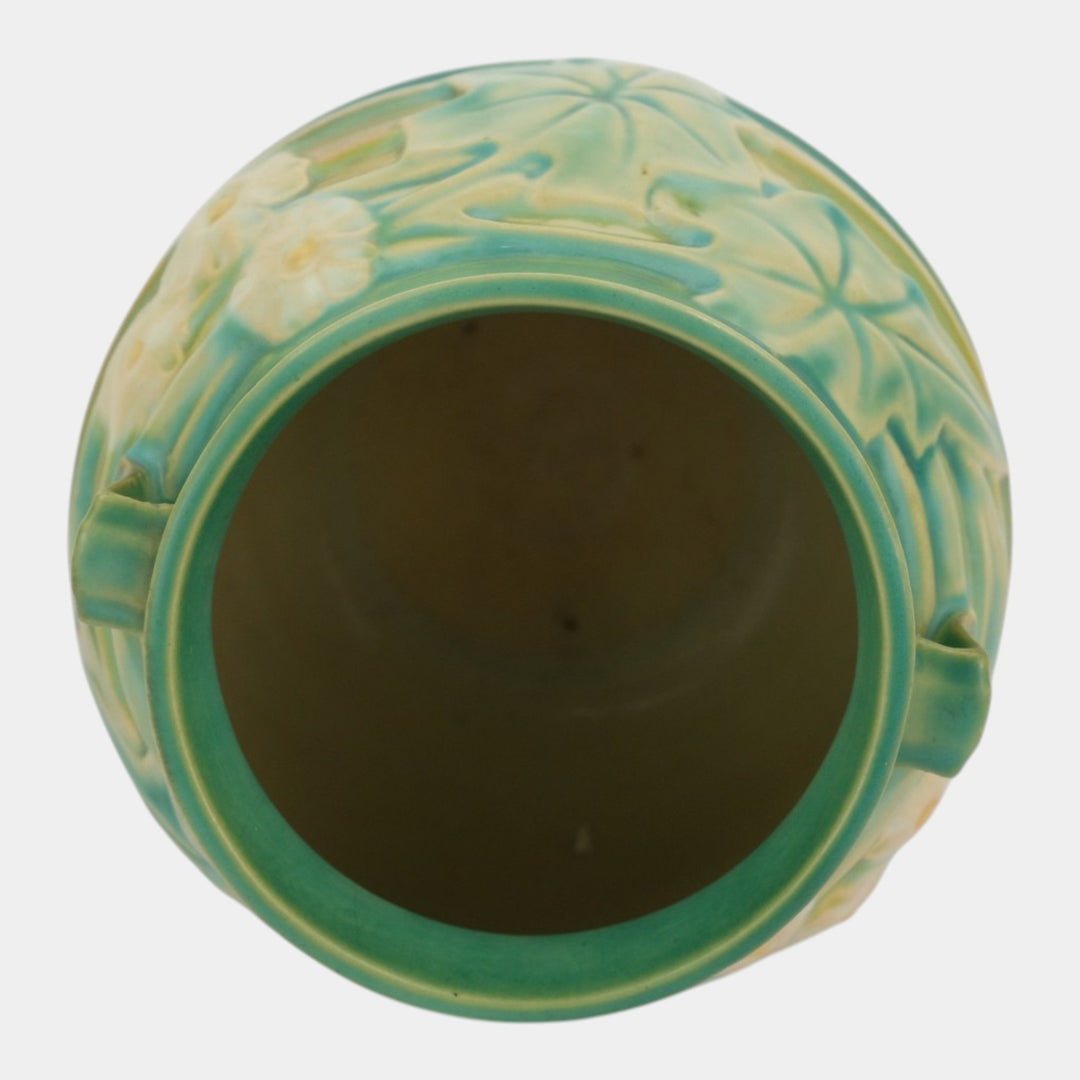 Roseville Luffa Green 1934 Vintage Arts And Crafts Pottery Ceramic Vase 255-6