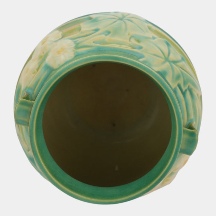 Roseville Luffa Green 1934 Vintage Arts And Crafts Pottery Ceramic Vase 255-6