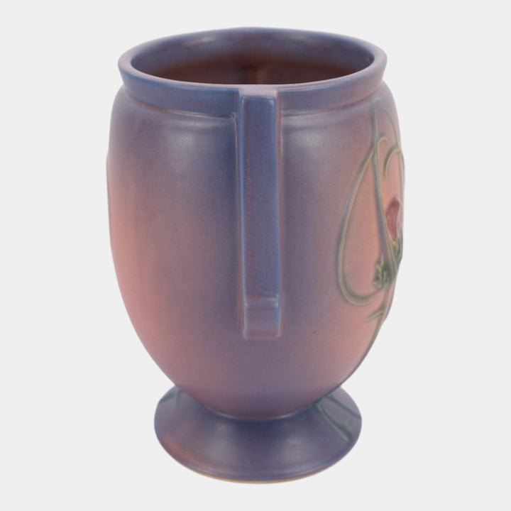 Roseville Futura Pink Purple 1928 Vintage Art Deco Pottery Thistle Vase 427-8